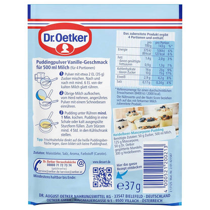 Dr. Oetker Pudding Mix Vanilla 37g, Pack of 4